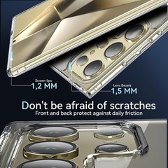 Shockproof Military Grade Magnetic Case for Samsung Galaxy S24 Ultra, Clear Bump