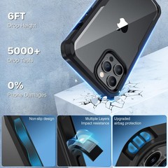 Privacy for iPhone 12 Pro Max Case, Full Body Phone Case with Built-in 9H Temper