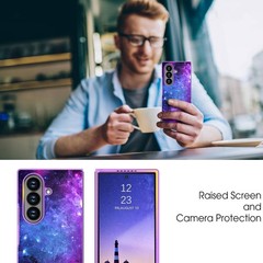 Slim Protective Case for Samsung Galaxy Z Fold 7, Purple Nebula Glow in Dark Des