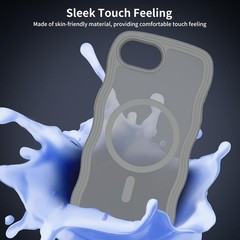 iPhone 17e case, iPhone 16e Case, Curly Wave Frame Edge Design Translucent Matte