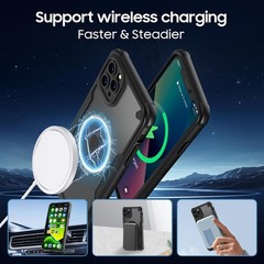 6.5-inch iPhone 11 Pro Max Case, Translucent Matte Back, Shockproof, Black