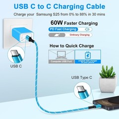 60W USB-C Fast Charging Cable 2-Pack for iPhone 17 Pro Max 16 Pro 10FT Long