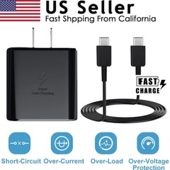 6FT Type-C Charging Cable 45W Fast Charger Adapter for Samsung Galaxy S22 S21 +