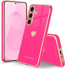 Samsung Galaxy S25 Plus Case for Women Girl Cute Love-Heart Luxury Bling Hot Pin