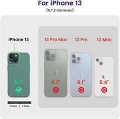 Silicone Slim Thin Shockproof Case for iPhone 13 6.1″ in Midnight Green Design