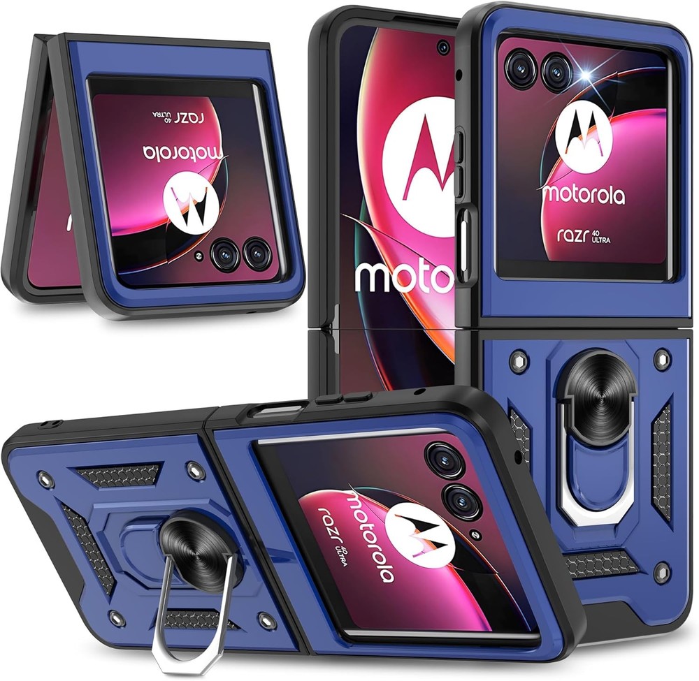 Motorola Moto Razr+ Plus 2023 Case with Slide Camera Cover, Shockproof Protectio