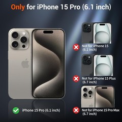 Translucent Matte Black Magnetic Case for iPhone 15 Pro, Shockproof & Military G