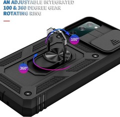 Heavy Duty Kickstand Case for Samsung Galaxy S20 FE 5G with Slide Camera Cover