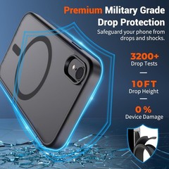 Magnetic for iPhone XR Phone Case Slim Translucent Matte Shockproof Black Cover
