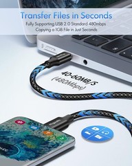 USB C to USB C Cable 2ft, 2-Pack 60W USBC to USBC Cord Type C Charger Cable