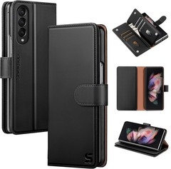Samsung Galaxy Z Fold 3 Wallet Case with Card Holder, RFID Blocking PU Leather C