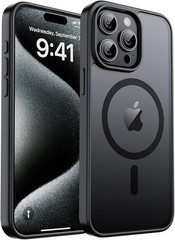 Magnetic for iPhone 15 Pro Max Case, Translucent Matte Shockproof Anti-Scratch