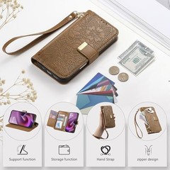 Moto G 5G 2025/2026 & G Play 2026 Wallet Case, Brown PU Leather Card Holder