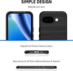 Designed for Google Pixel 10a Case, Slim Shockproof TPU Bumper Cover, Black