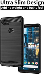 Google Pixel 2 XL Slim Case, Thin Soft Flexible TPU Rubber Gel Skin Cover, Black