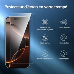 3PCS Screen Protector for iPhone 16 Pro & iPhone 17 6.3 Inch Enhanced Tempered G