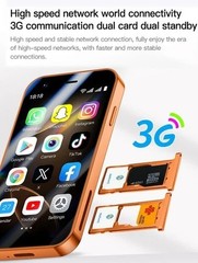 Unlocked Global 3G mini 3.0-inch touchscreen Smartphone Android 8.0 Phone Orange