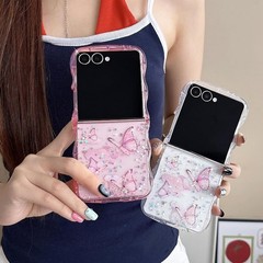 Wave Butterfly Case for Samsung Galaxy Z Flip 7 5G, Cute Shiny Glitter Cover