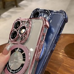 Pink Shockproof Silicone Case for iPhone 16 Pro Max with Magnetic Ring Kickstand