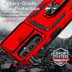 Samsung Galaxy A14 5G Case with Slide Camera Cover HD Screen Protector, Red