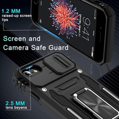 Case for iPhone SE 2022/2020, iPhone 8/7 with Slide Camera Cover + Screen Protec