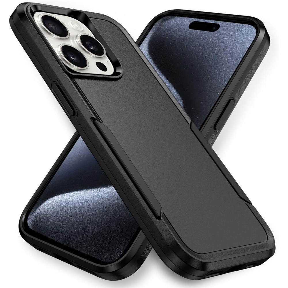 Designed for iPhone 15 Pro Max Case, Heavy Duty Shockproof Dustproof Cover, Blac
