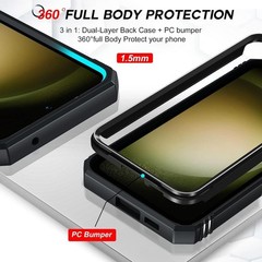 Samsung Galaxy S23 FE Case with 2 PCS Screen Protector Tempered Glass & Stand