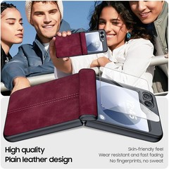 Red Case with Built-in Screen Protector for Samsung Galaxy Z Flip 6 & 7 FE