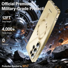 Magnetic Case for Samsung Galaxy S26 Plus with Camera Cover, Glossy Luxury Slim