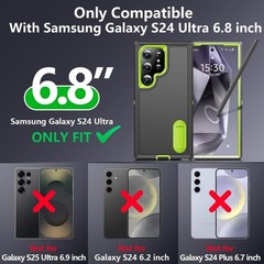 For Samsung Galaxy S24 Ultra Case Military Grade Drop Proof Protective Cover Gre