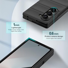 Samsung Galaxy Z Fold 6 Slim Fit Bumper Case, Anti-Scratch Shockproof Black