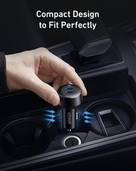 40W 2-Port USB C Car Charger, PowerIQ 3.0 Adapter for iPhone 17, Galaxy S