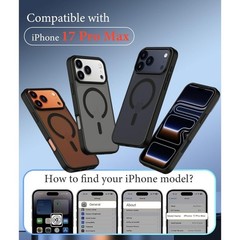 Magnetic for iPhone 17 Pro Max Case Translucent Matte Shockproof Phone Cover, Bl