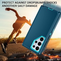3PCS Shockproof Military-Grade Full Body Case for Samsung Galaxy S24 Ultra 5G Tu