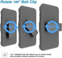iPhone 12 Pro Max Case, 6.7 Inch Armor Defender Locking Swivel Holster Belt Clip