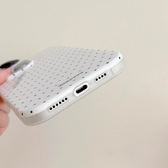 iPhone 16 Pro Max Case with Polka Dot Pattern Silicone Design Cute Fashion Girly