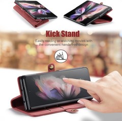Leather Flip Case Wallet for Samsung Galaxy Z Fold 3 5G, RFID Blocking, Kickstan