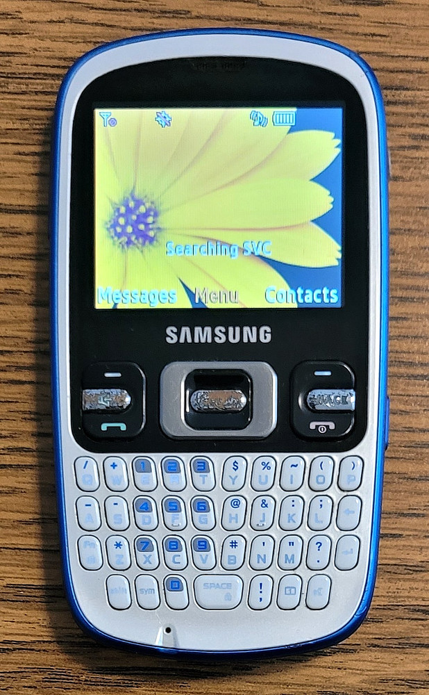 Samsung Freeform SCH-R350 – White & Blue (CDMA) Cellular Phone – Very Rare Color