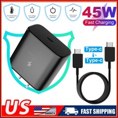 45W Super Fast Charging Wall Charger USB-C Type C Cable For Samsung Fast SHIP
