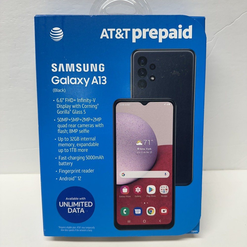 New & Sealed – AT&T Samsung Galaxy A13 LTE 32GB Prepaid Smartphone