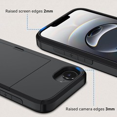 iPhone 16e Case & iPhone 17e Case Wallet, Dual Layer Shockproof Slim Phone Cover