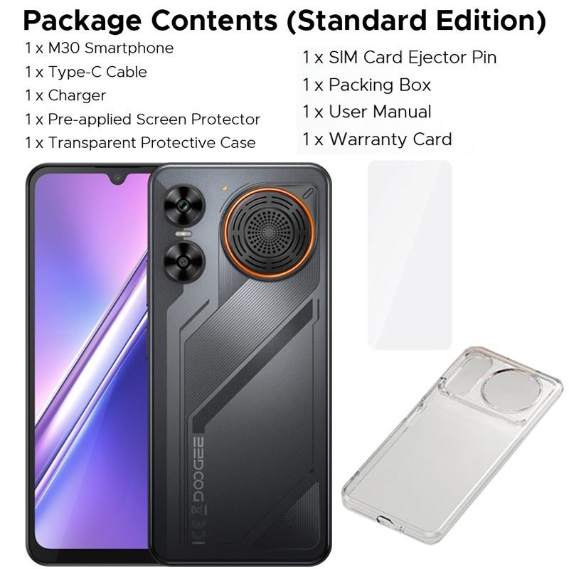 DOOGEE M30 4G LTE Rugged Phone Android 16 Waterproof NFC TWS Earbuds 6.88″ 120Hz