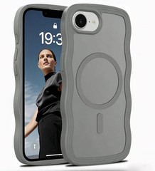 iPhone 17e case, iPhone 16e Case, Curly Wave Frame Edge Design Translucent Matte