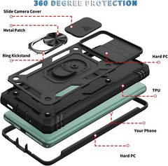 Heavy Duty Kickstand Case for Samsung Galaxy S20 FE 5G with Slide Camera Cover