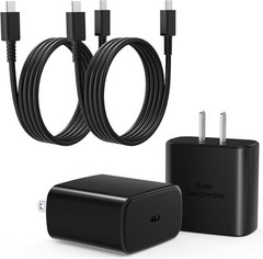 2 Pack 25W USB-C Fast Charger Adapter for Samsung Galaxy S25/S24 3FT
