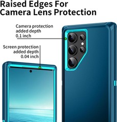 Heavy Duty Shockproof Dust Drop Proof Case for Galaxy S24 Ultra Turquoise 78 Cha