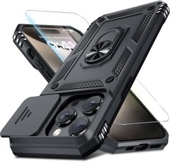 Case for iPhone 15 Pro Max Phone Cover Heavy Duty Shockproof Full Body Black