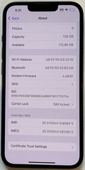 TESTED USED GSM UNLOCKED MIDNIGHT iPhone 13, 128GB A2482 ML933LL/A, 89% BATTERY