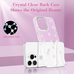 Cute Sparkly Bowknot Case for iPhone 13 Pro Max Slim Soft Durable TPU Pink 78 Ch