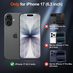 Privacy Case & Screen Protector for iPhone 17 Translucent Matte Shockproof Cover